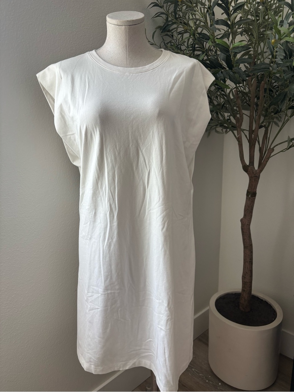 A new day Casual White Tee Shirt Dress - Picture 1 of 3
